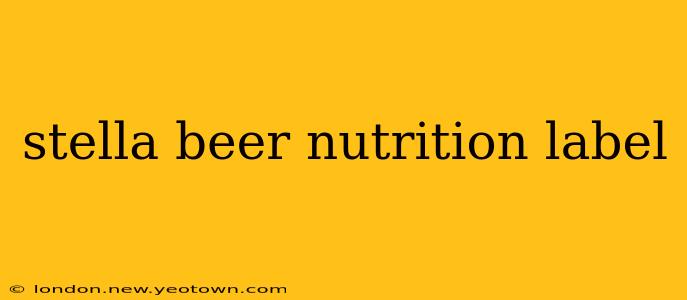 stella beer nutrition label