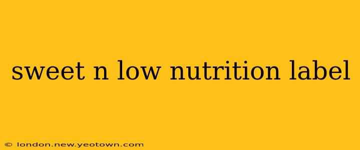 sweet n low nutrition label