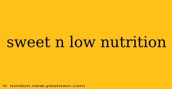 sweet n low nutrition