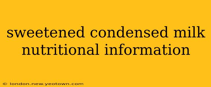 sweetened condensed milk nutritional information