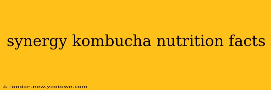 synergy kombucha nutrition facts