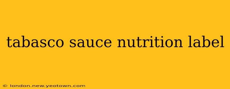 tabasco sauce nutrition label
