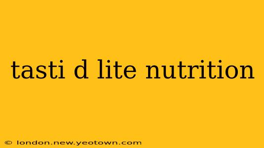 tasti d lite nutrition