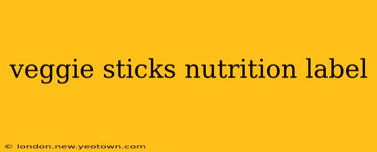 veggie sticks nutrition label