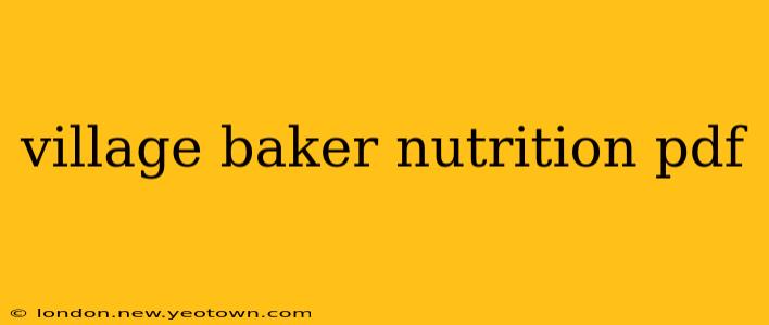 village baker nutrition pdf