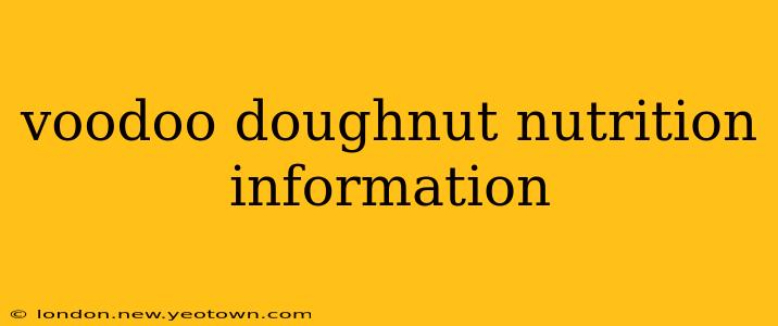 voodoo doughnut nutrition information