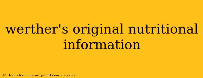 werther's original nutritional information