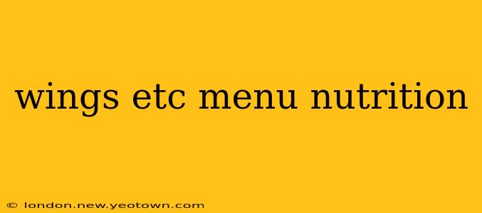 wings etc menu nutrition