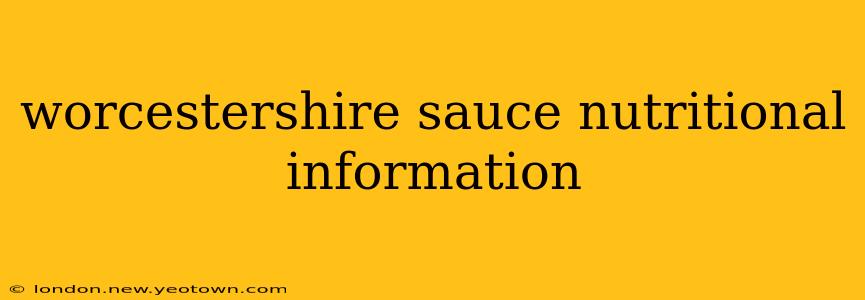worcestershire sauce nutritional information
