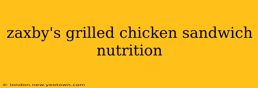 zaxby's grilled chicken sandwich nutrition