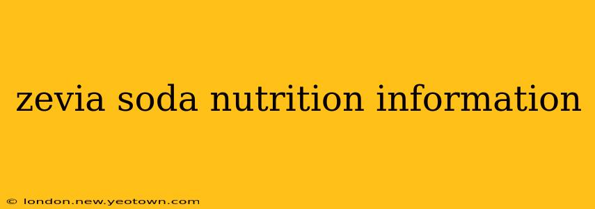 zevia soda nutrition information