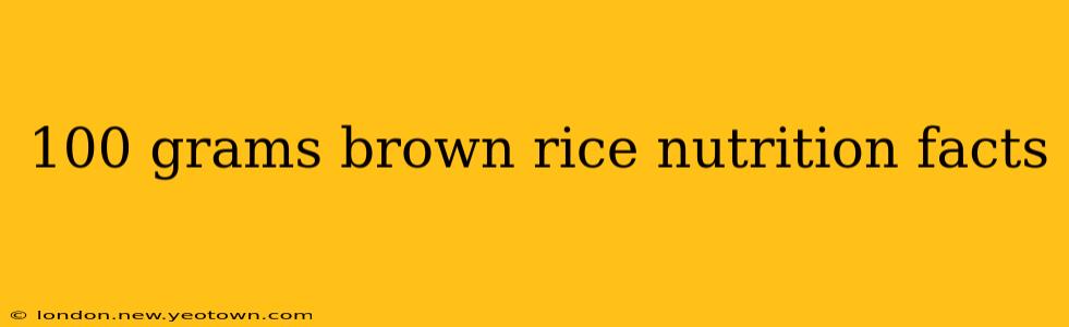 100 grams brown rice nutrition facts