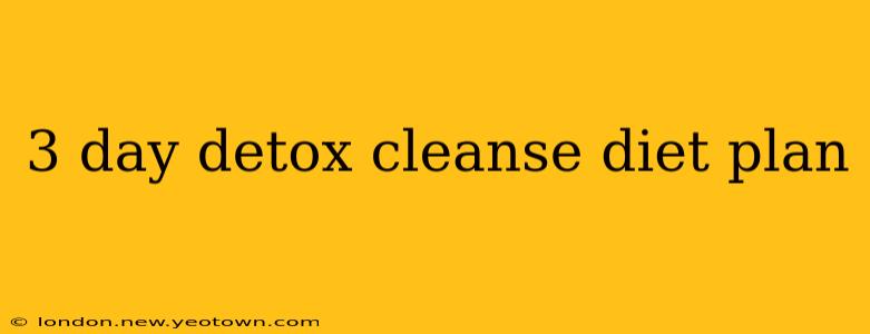 3 day detox cleanse diet plan
