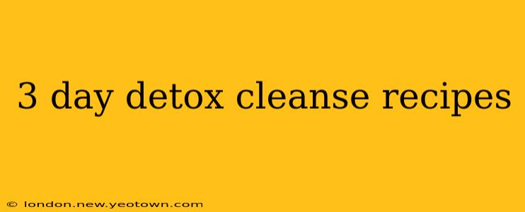 3 day detox cleanse recipes