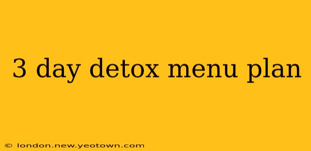 3 day detox menu plan