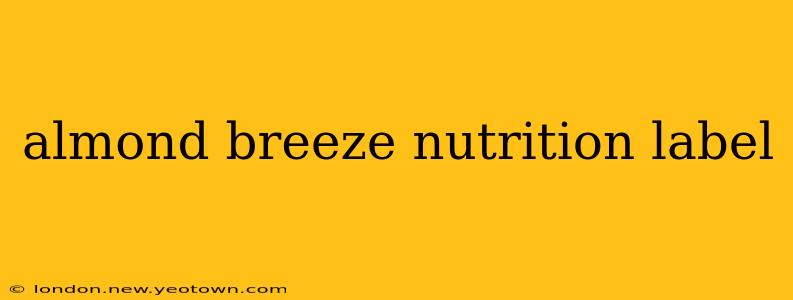 almond breeze nutrition label