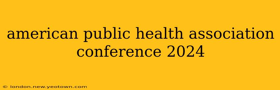 american public health association conference 2024