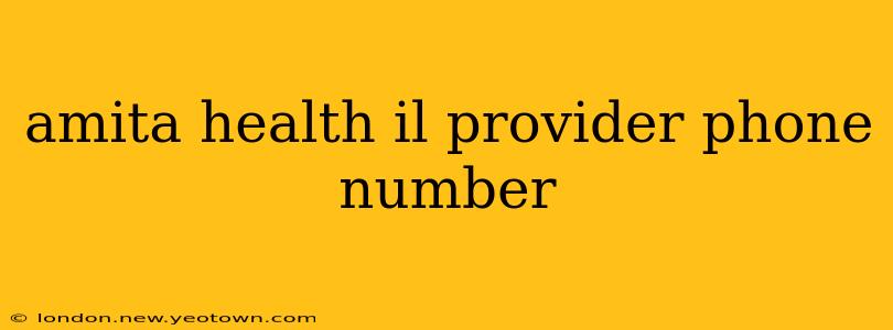 amita health il provider phone number