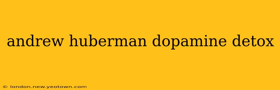 andrew huberman dopamine detox