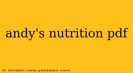 andy's nutrition pdf