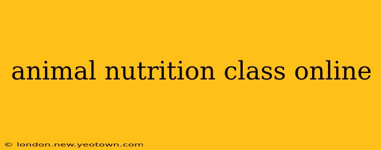 animal nutrition class online