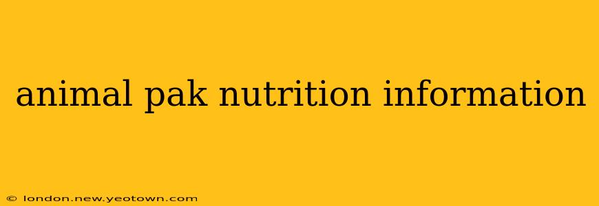 animal pak nutrition information