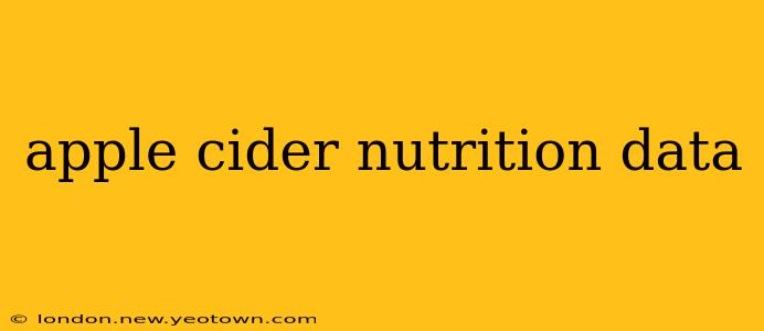 apple cider nutrition data