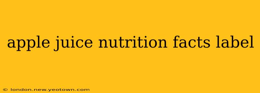 apple juice nutrition facts label