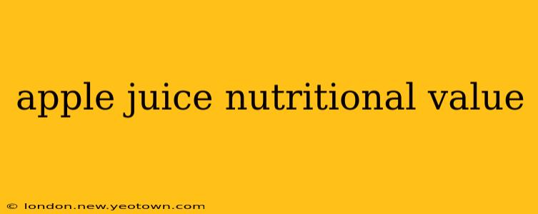 apple juice nutritional value