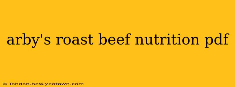 arby's roast beef nutrition pdf