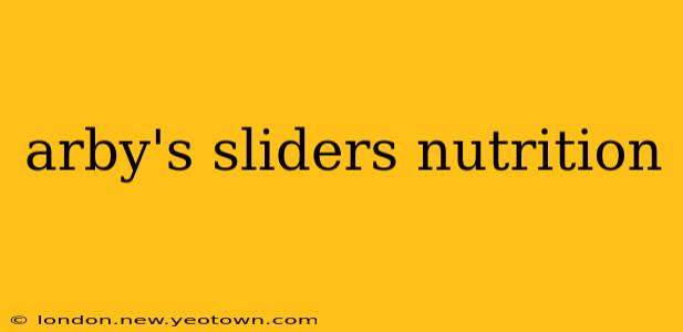 arby's sliders nutrition
