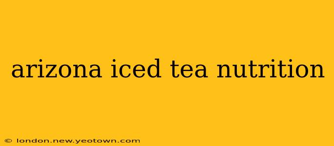 arizona iced tea nutrition