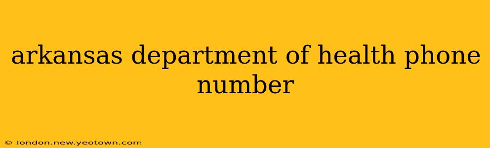 arkansas department of health phone number