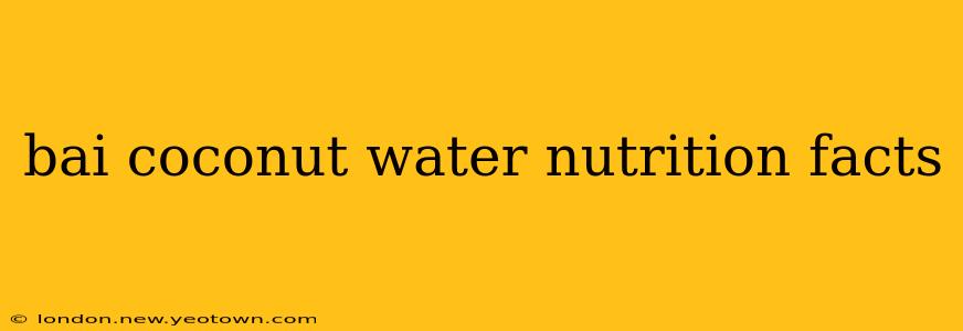 bai coconut water nutrition facts