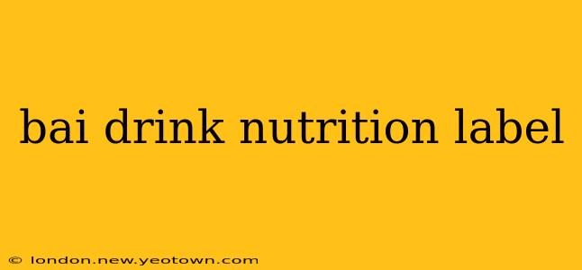 bai drink nutrition label