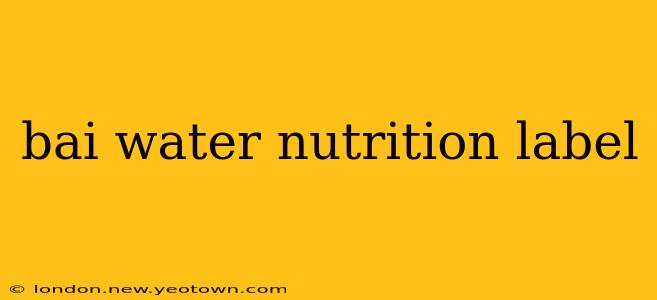 bai water nutrition label