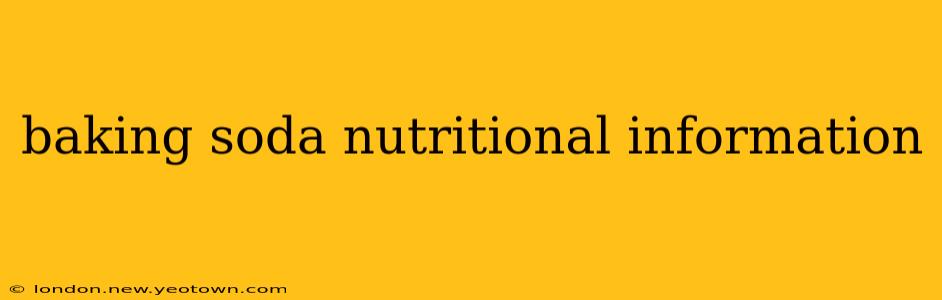 baking soda nutritional information