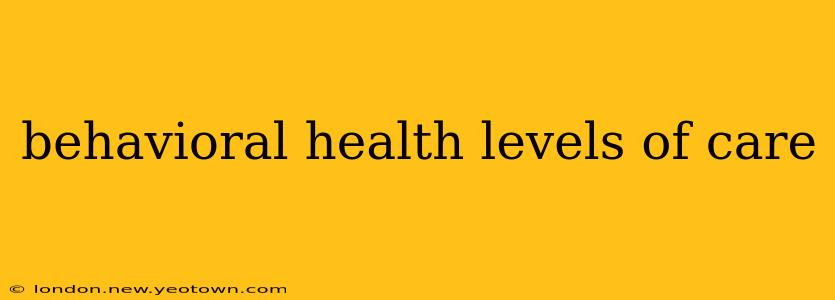 behavioral health levels of care