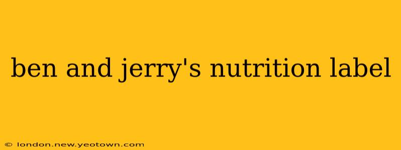 ben and jerry's nutrition label