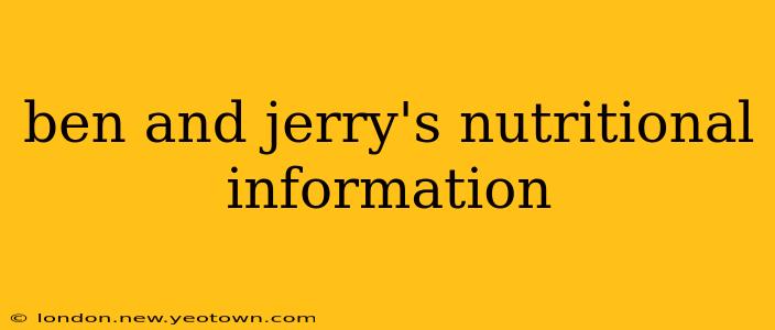 ben and jerry's nutritional information