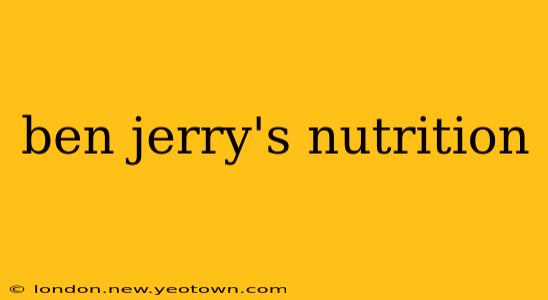 ben jerry's nutrition