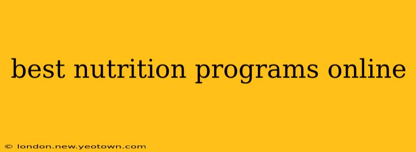 best nutrition programs online