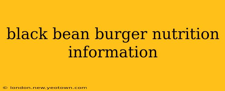 black bean burger nutrition information