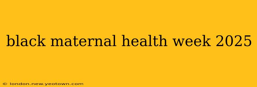 black maternal health week 2025