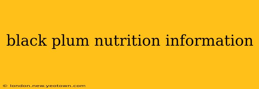 black plum nutrition information