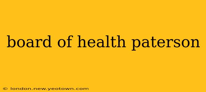 board of health paterson