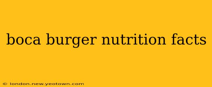 boca burger nutrition facts