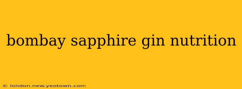 bombay sapphire gin nutrition