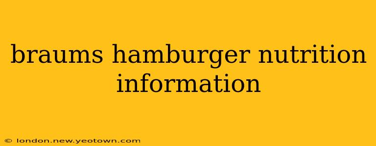 braums hamburger nutrition information