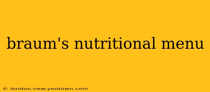 braum's nutritional menu